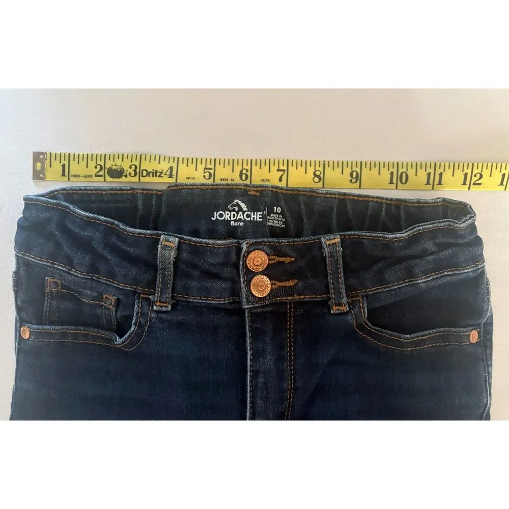 Jordache Flare Jeans Size 10 Dark Enzyme